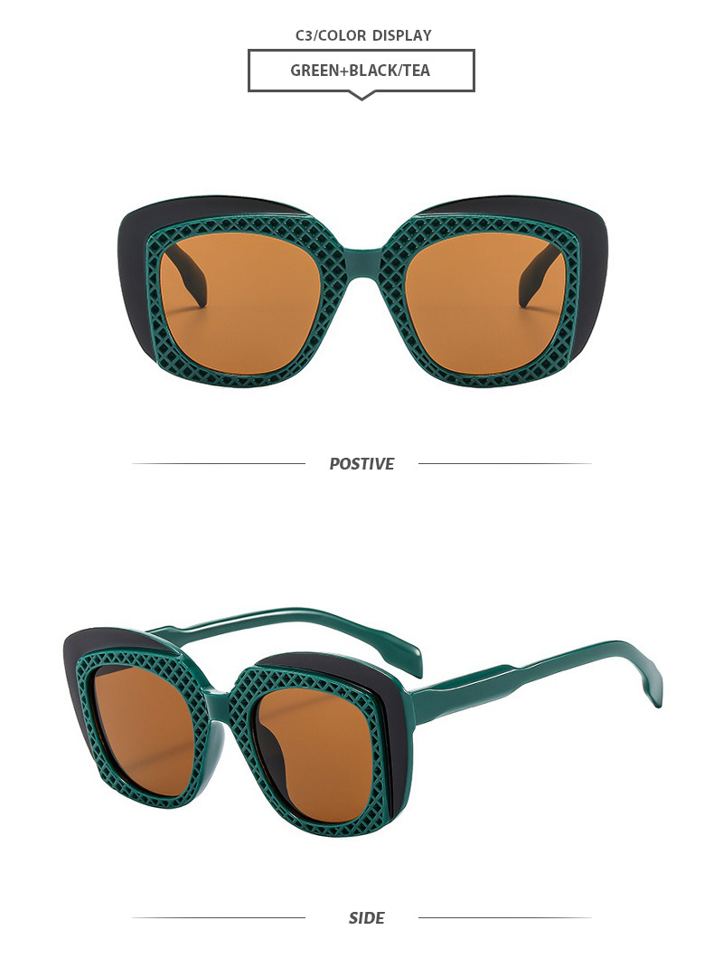 Elegant Einfacher Stil Farbblock Pc Quadrat Vollbild Sonnenbrille Der Frauen display picture 8