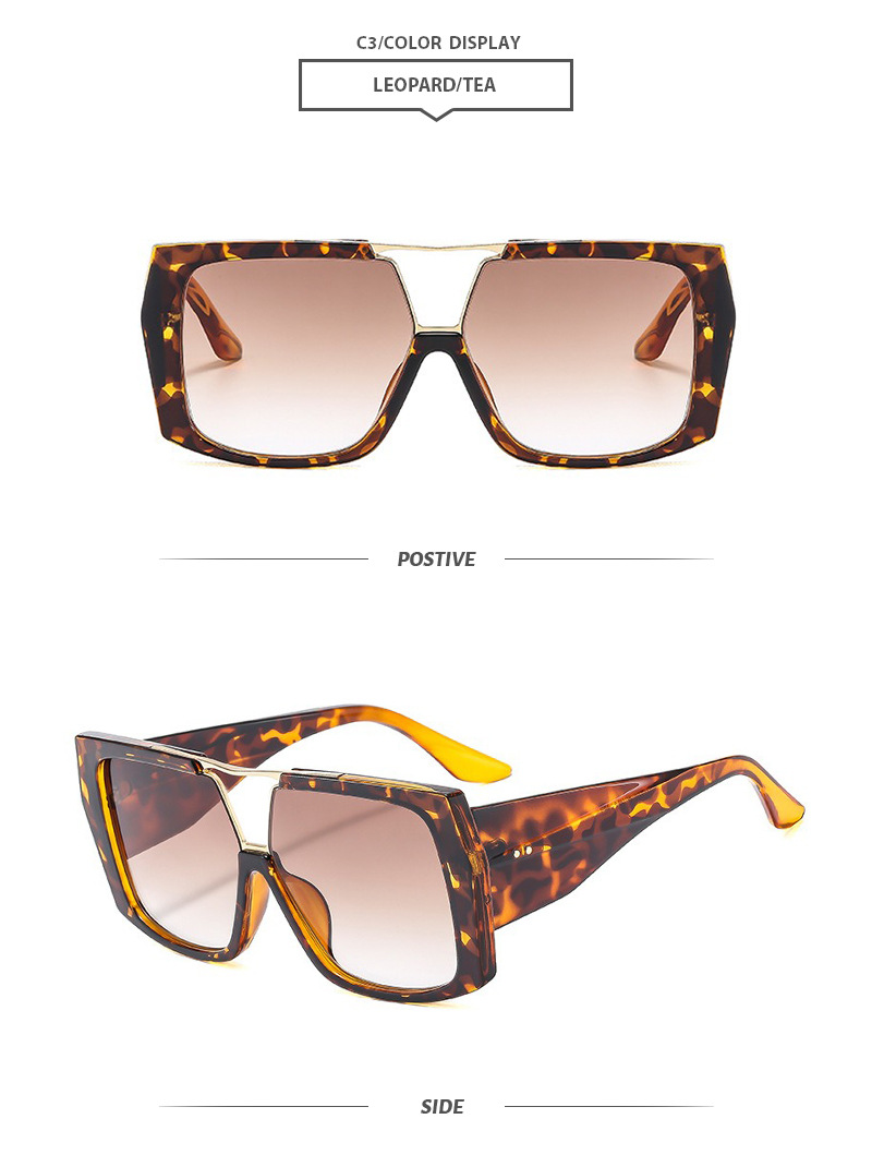 Elegant Simple Style Color Block Leopard Pc Toad Glasses Full Frame Women's Sunglasses display picture 8