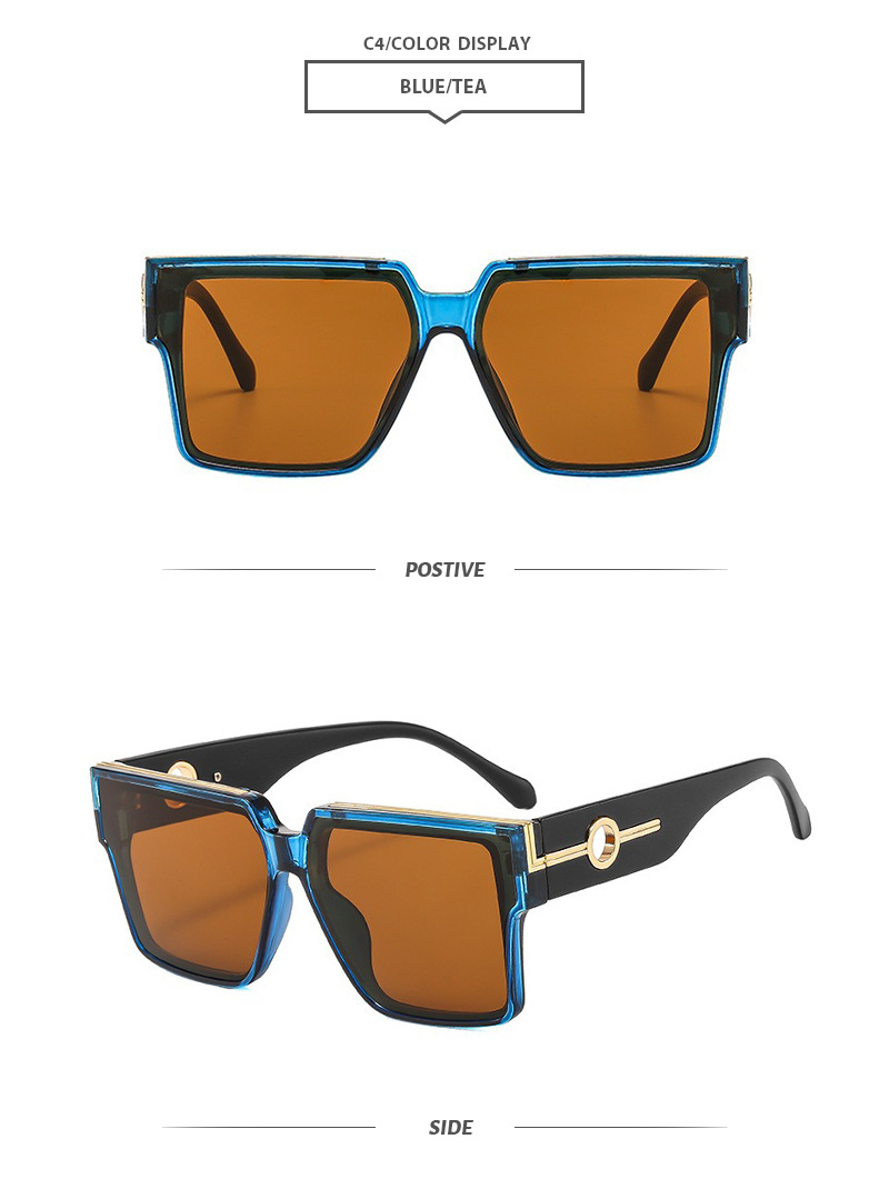Hip-Hop Streetwear Color Block Pc Square Full Frame Women's Sunglasses display picture 9