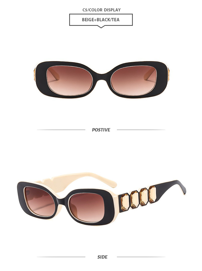 Elegant Simple Style Solid Color Pc Square Diamond Full Frame Women's Sunglasses display picture 11