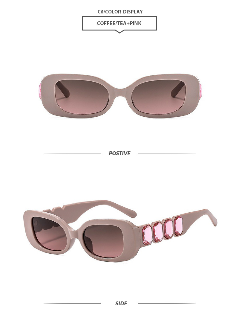 Elegant Simple Style Solid Color Pc Square Diamond Full Frame Women's Sunglasses display picture 12