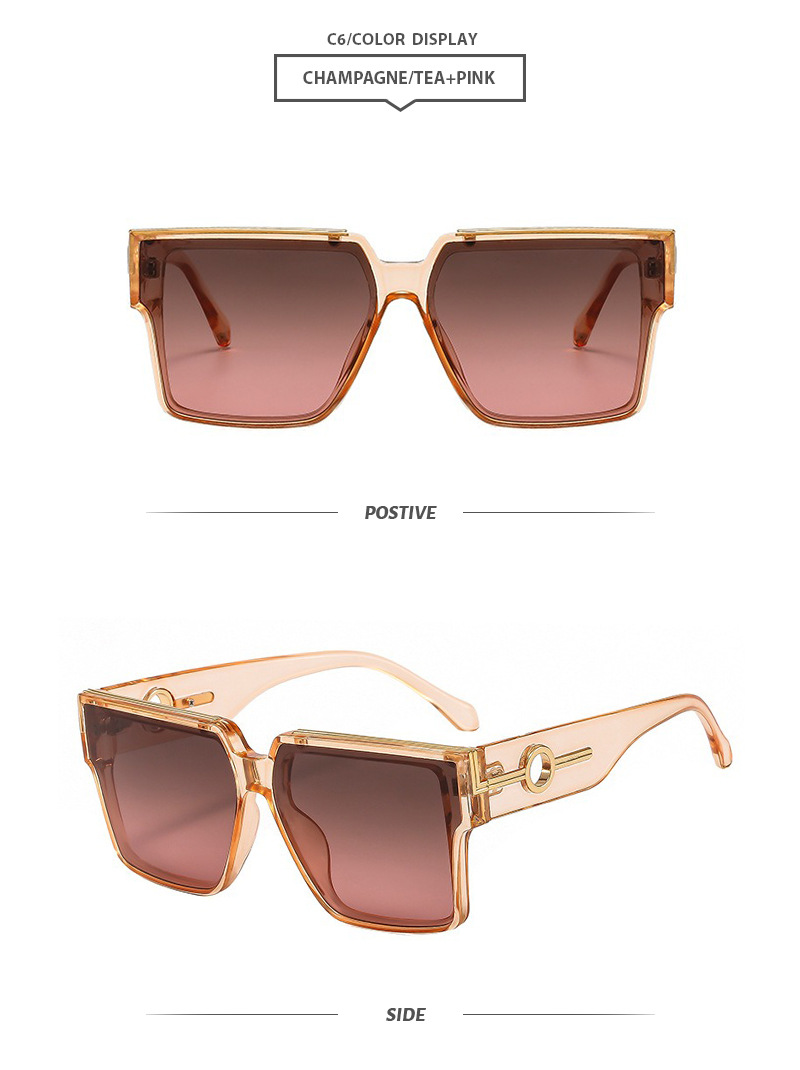 Hip-Hop Streetwear Color Block Pc Square Full Frame Women's Sunglasses display picture 11