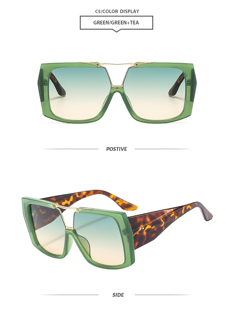 Elegant Simple Style Color Block Leopard Pc Toad Glasses Full Frame Women's Sunglasses display picture 10