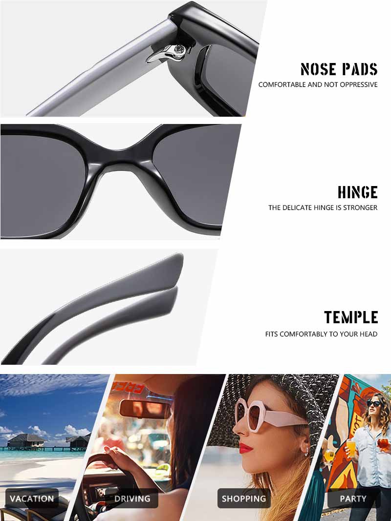 Elegant Einfacher Stil Farbblock Pc Quadrat Vollbild Sonnenbrille Der Frauen display picture 12