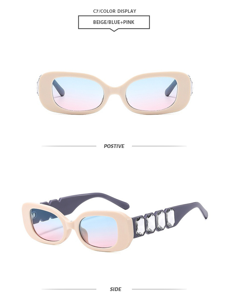 Elegant Simple Style Solid Color Pc Square Diamond Full Frame Women's Sunglasses display picture 13
