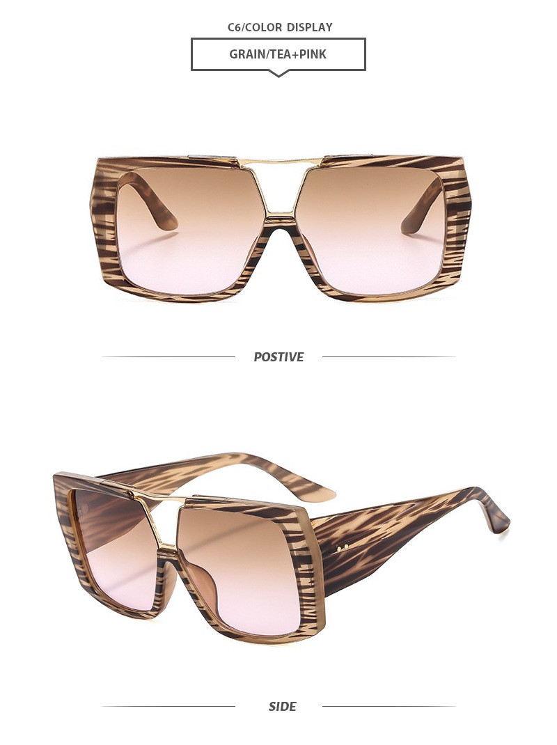Elegant Simple Style Color Block Leopard Pc Toad Glasses Full Frame Women's Sunglasses display picture 11