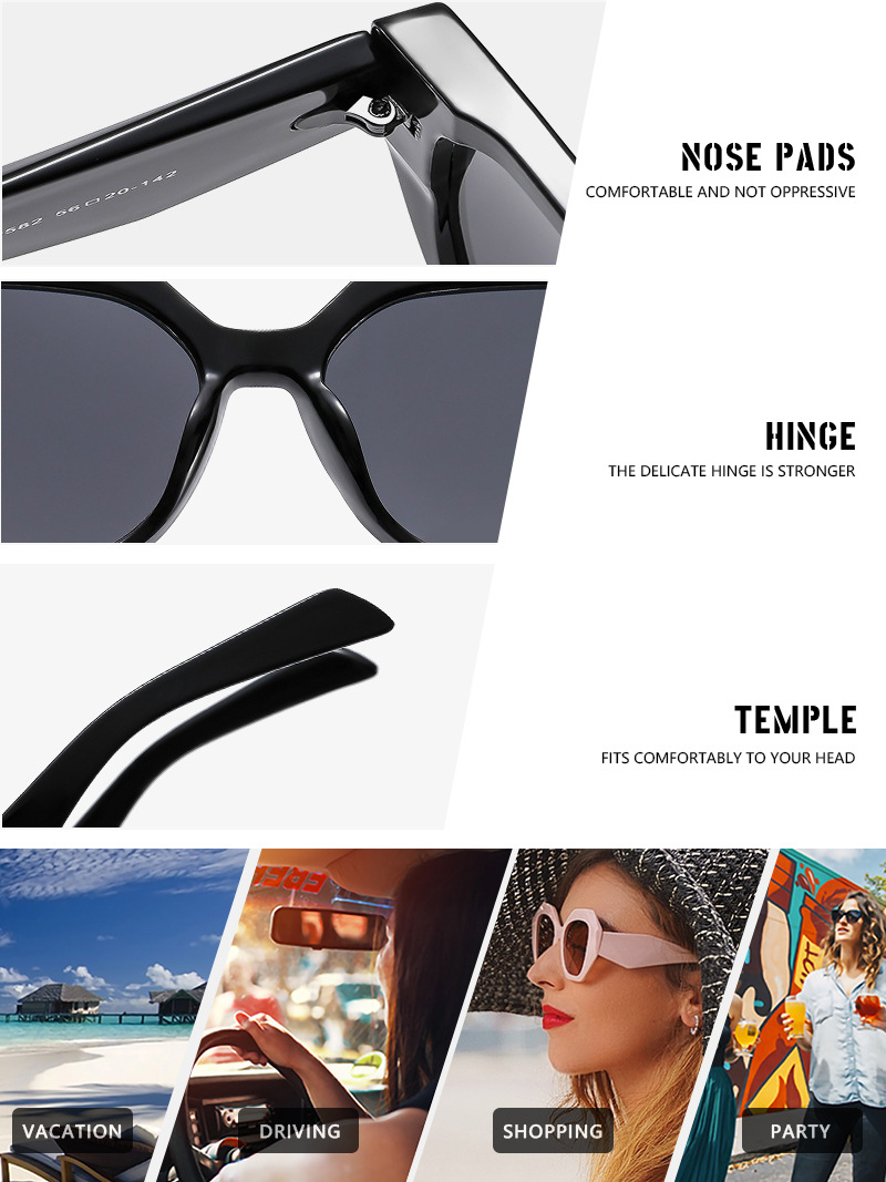 Elegant Gradient Color Pc Square Full Frame Women's Sunglasses display picture 14