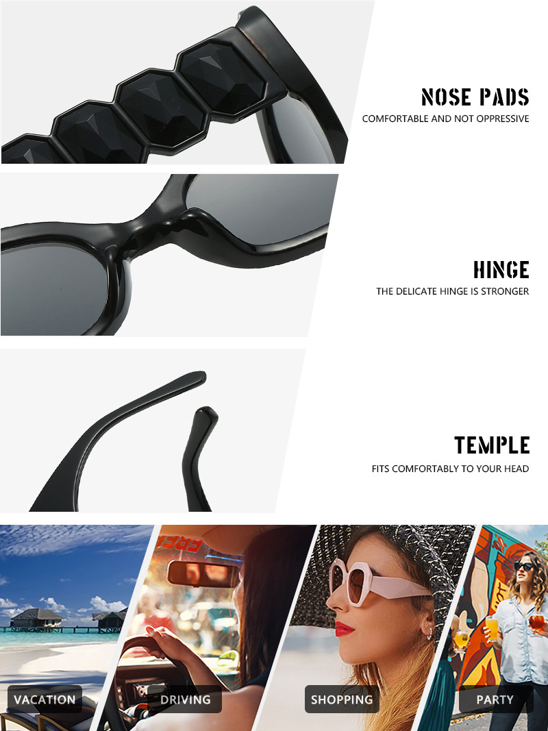 Elegant Simple Style Solid Color Pc Square Diamond Full Frame Women's Sunglasses display picture 14