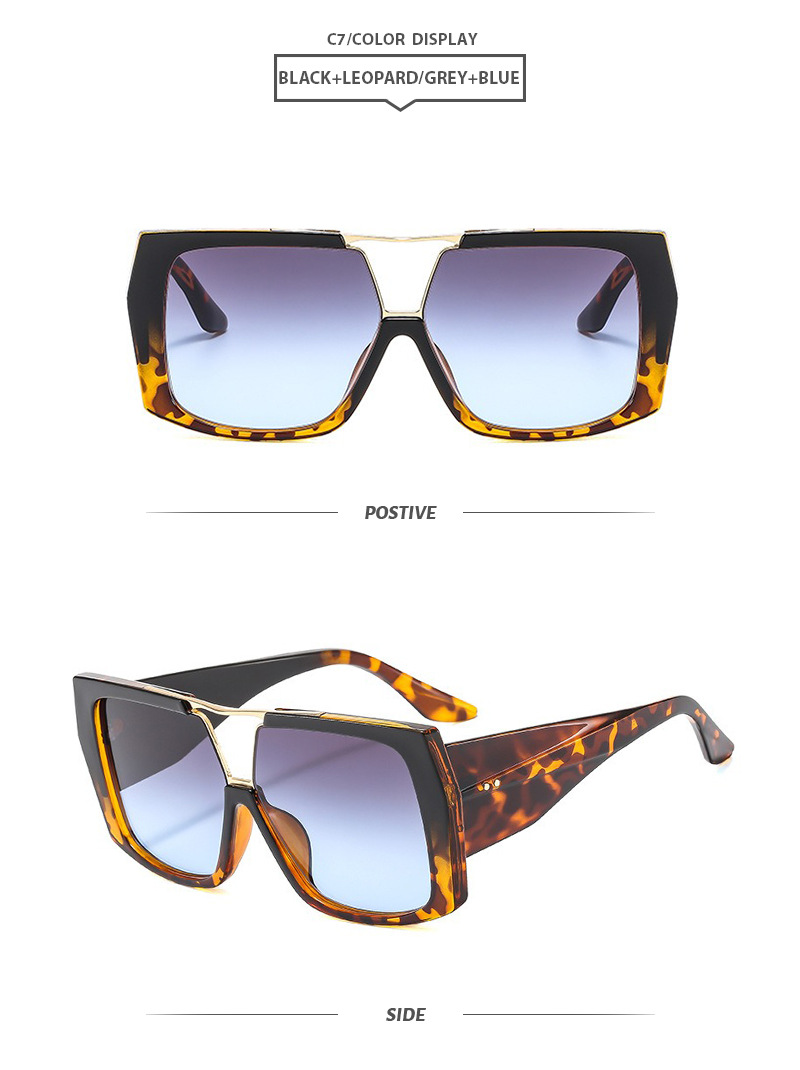 Elegant Simple Style Color Block Leopard Pc Toad Glasses Full Frame Women's Sunglasses display picture 12