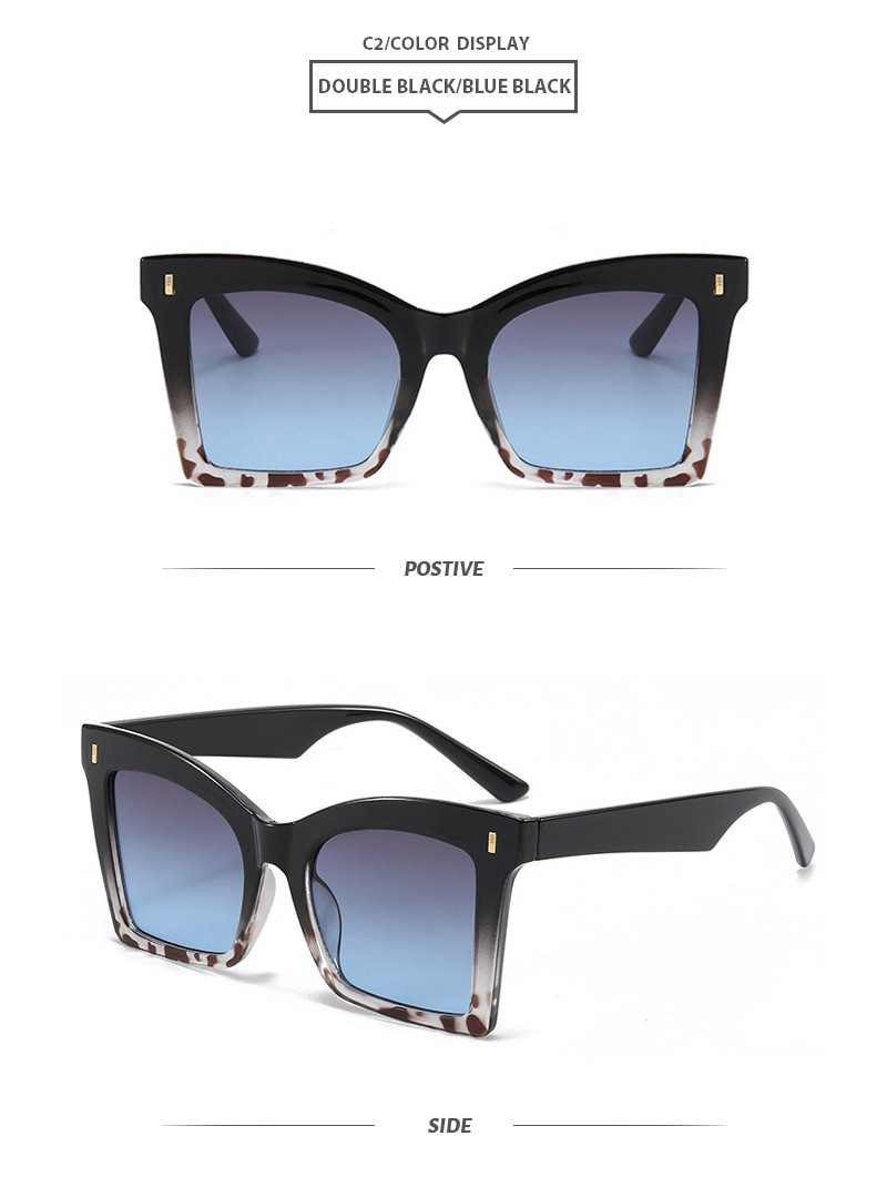 Elegant Einfacher Stil Farbblock Pc Quadrat Vollbild Sonnenbrille Der Frauen display picture 7