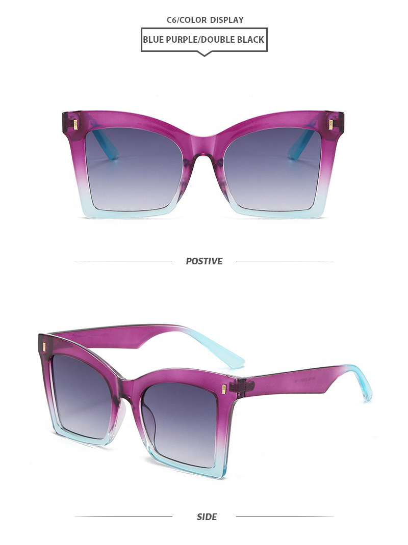 Elegant Simple Style Color Block Pc Square Full Frame Women's Sunglasses display picture 11