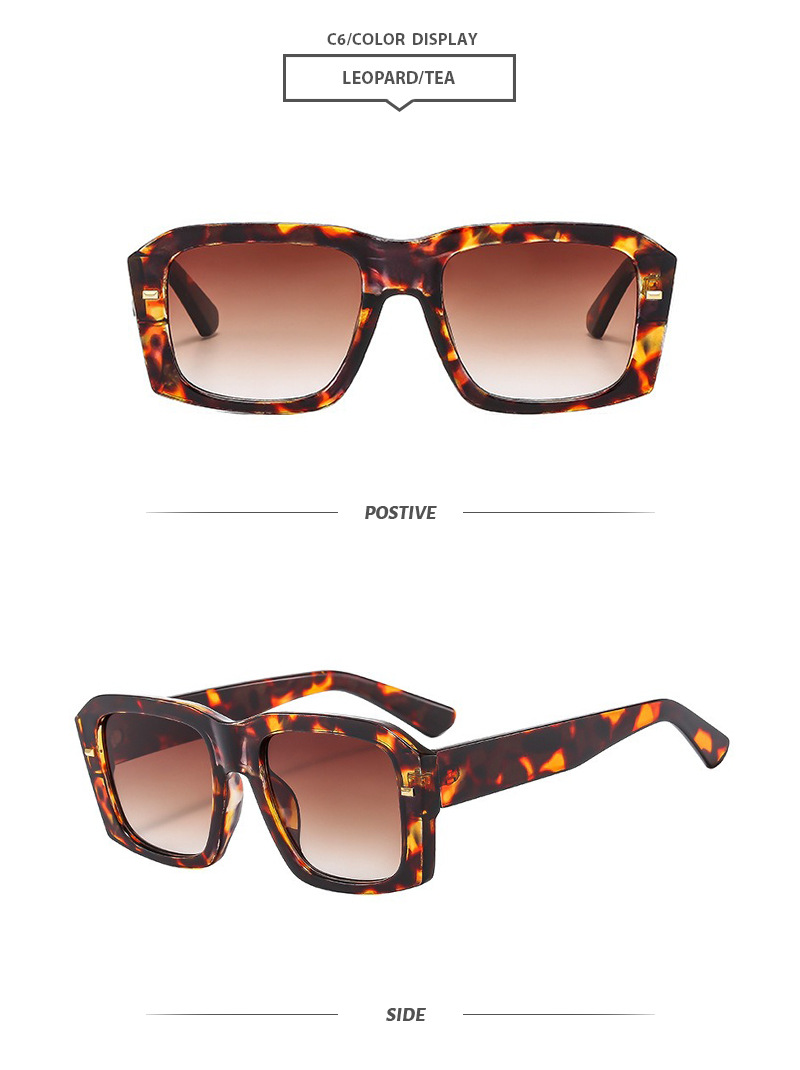 Elegant Simple Style Leopard Pc Square Full Frame Women's Sunglasses display picture 11