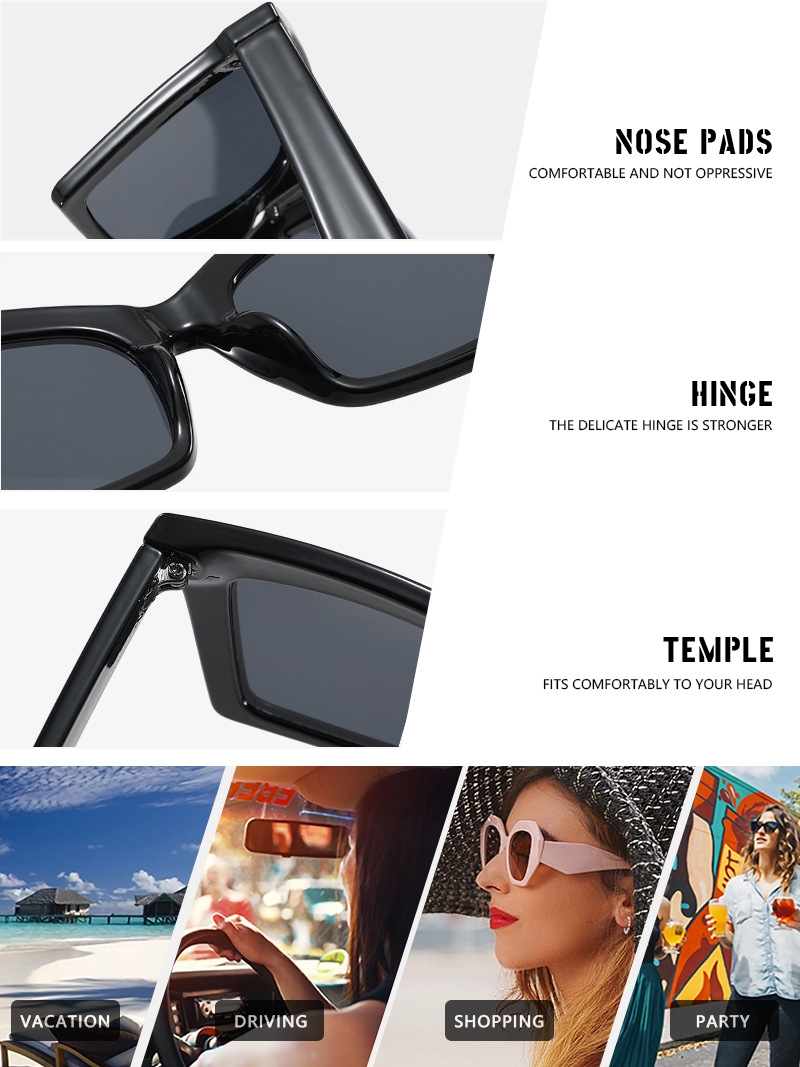Elegant Simple Style Color Block Pc Square Full Frame Women's Sunglasses display picture 13