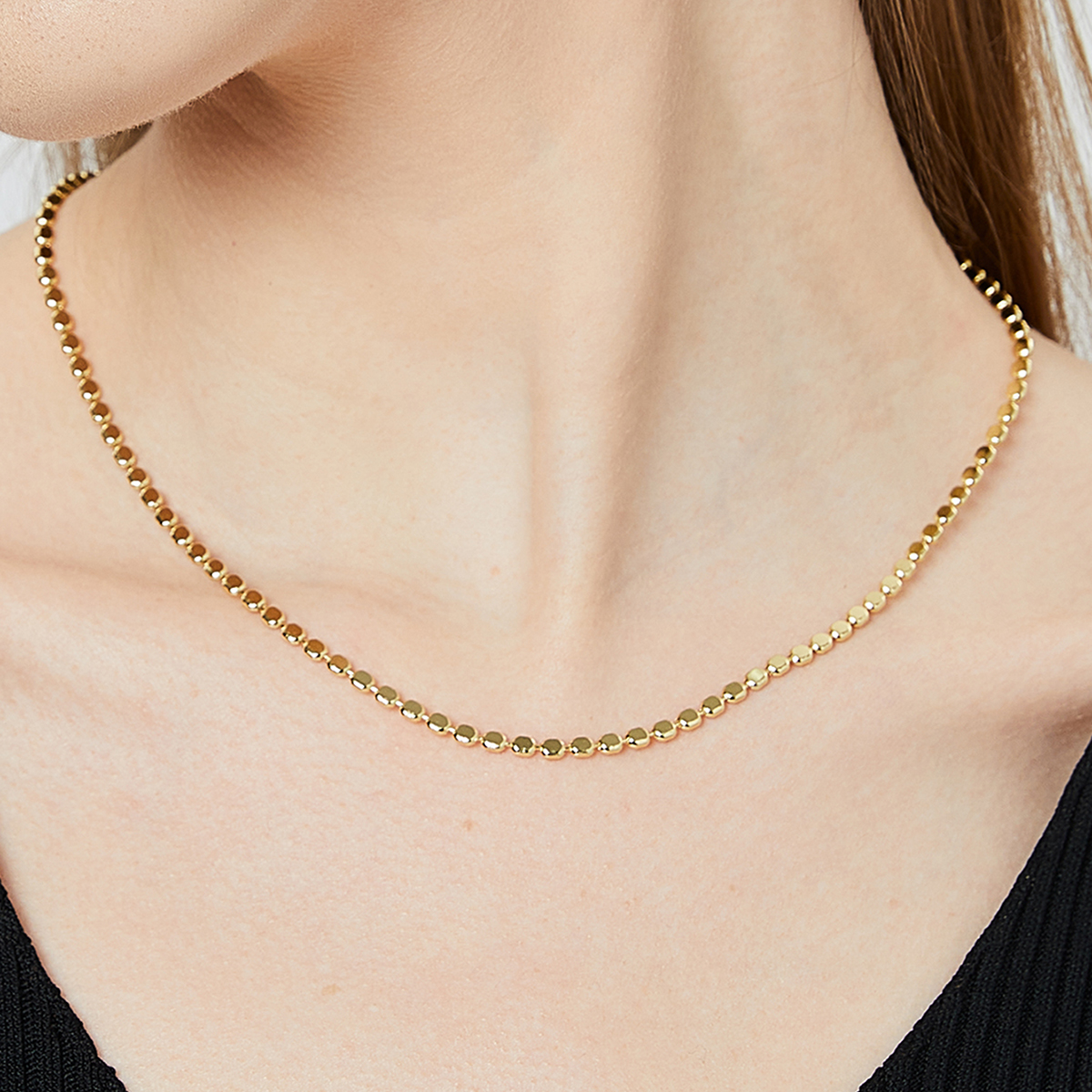 Cobre Chapados en oro de 18k Estilo Simple Perla Embutido Forma De Corazón Color Sólido Circón Collar display picture 3