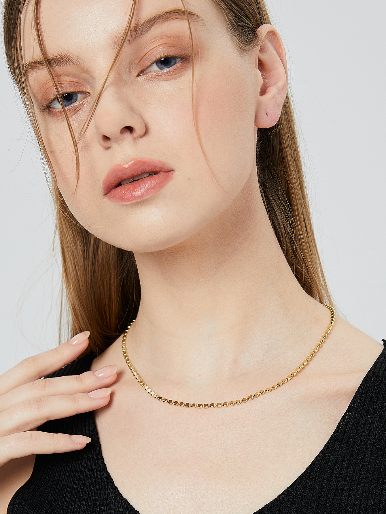 Cobre Chapados en oro de 18k Estilo Simple Perla Embutido Forma De Corazón Color Sólido Circón Collar display picture 4