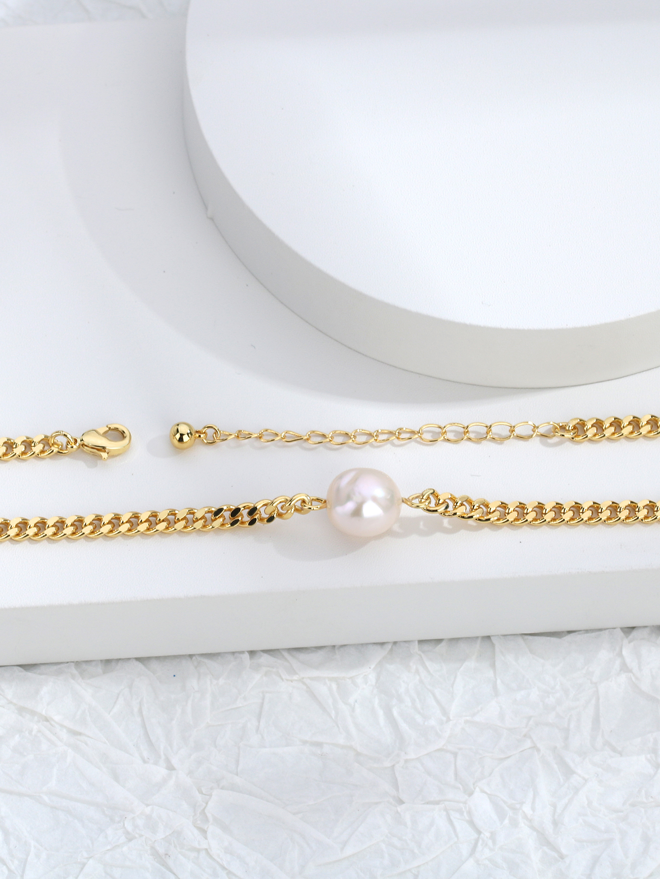 Cobre Chapados en oro de 18k Estilo Simple Perla Embutido Forma De Corazón Color Sólido Circón Collar display picture 9