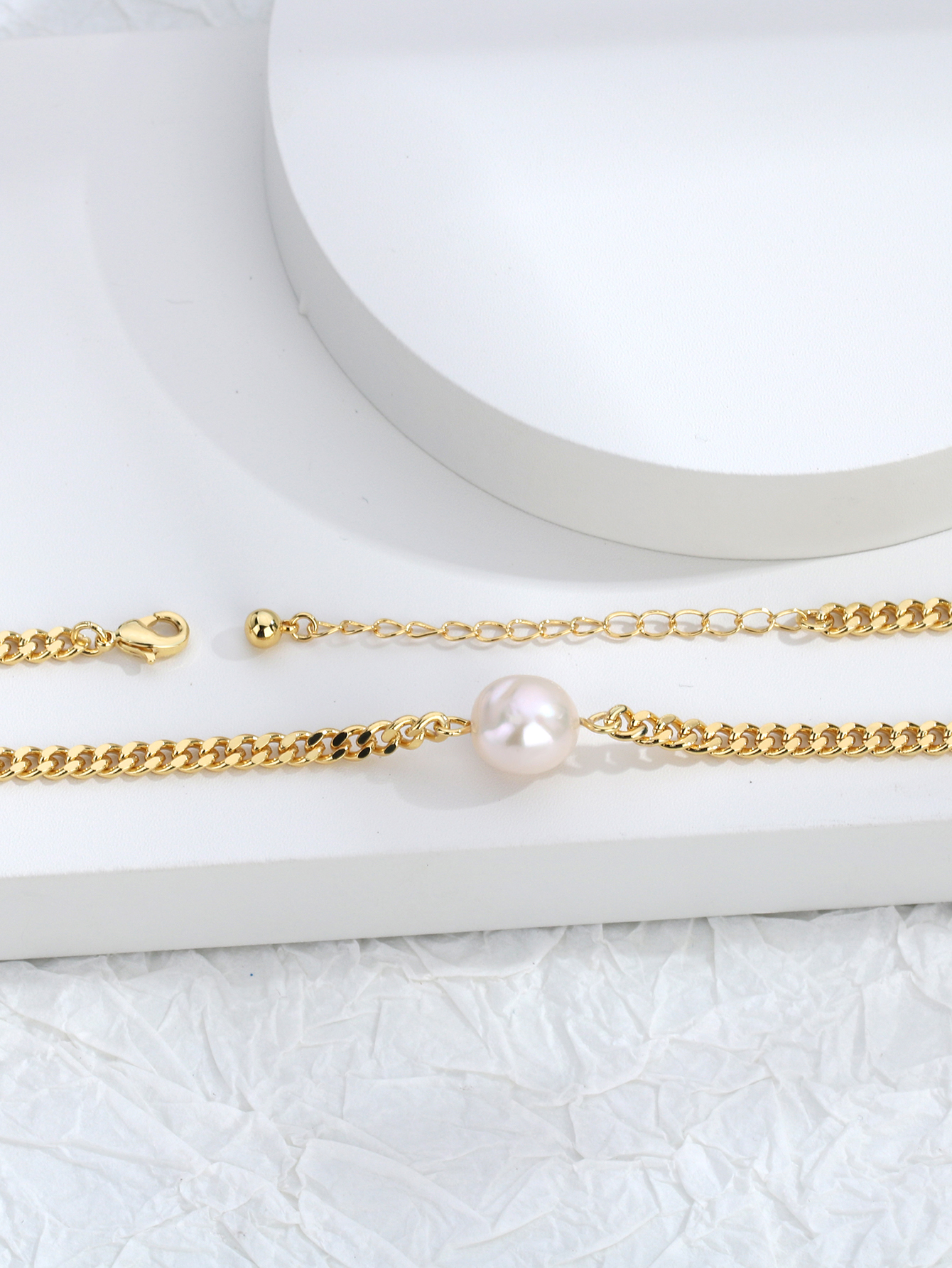 Le Cuivre Plaqué Or 18K Style Simple Perle Incruster Forme De Cœur Couleur Unie Zircon Collier display picture 9