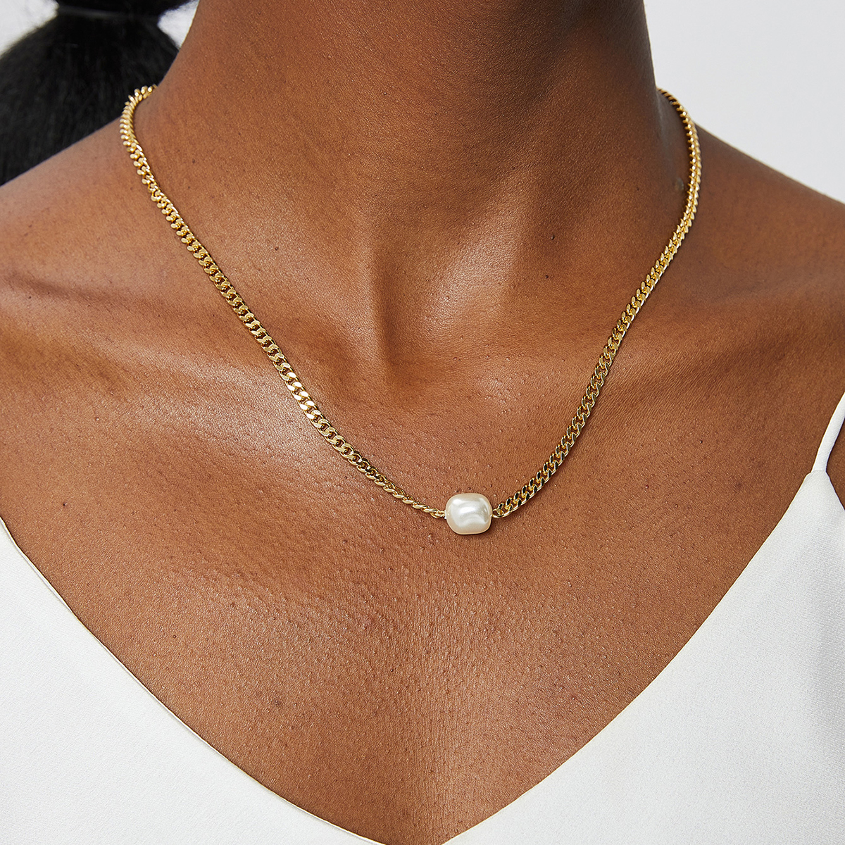 Cobre Chapados en oro de 18k Estilo Simple Perla Embutido Forma De Corazón Color Sólido Circón Collar display picture 10