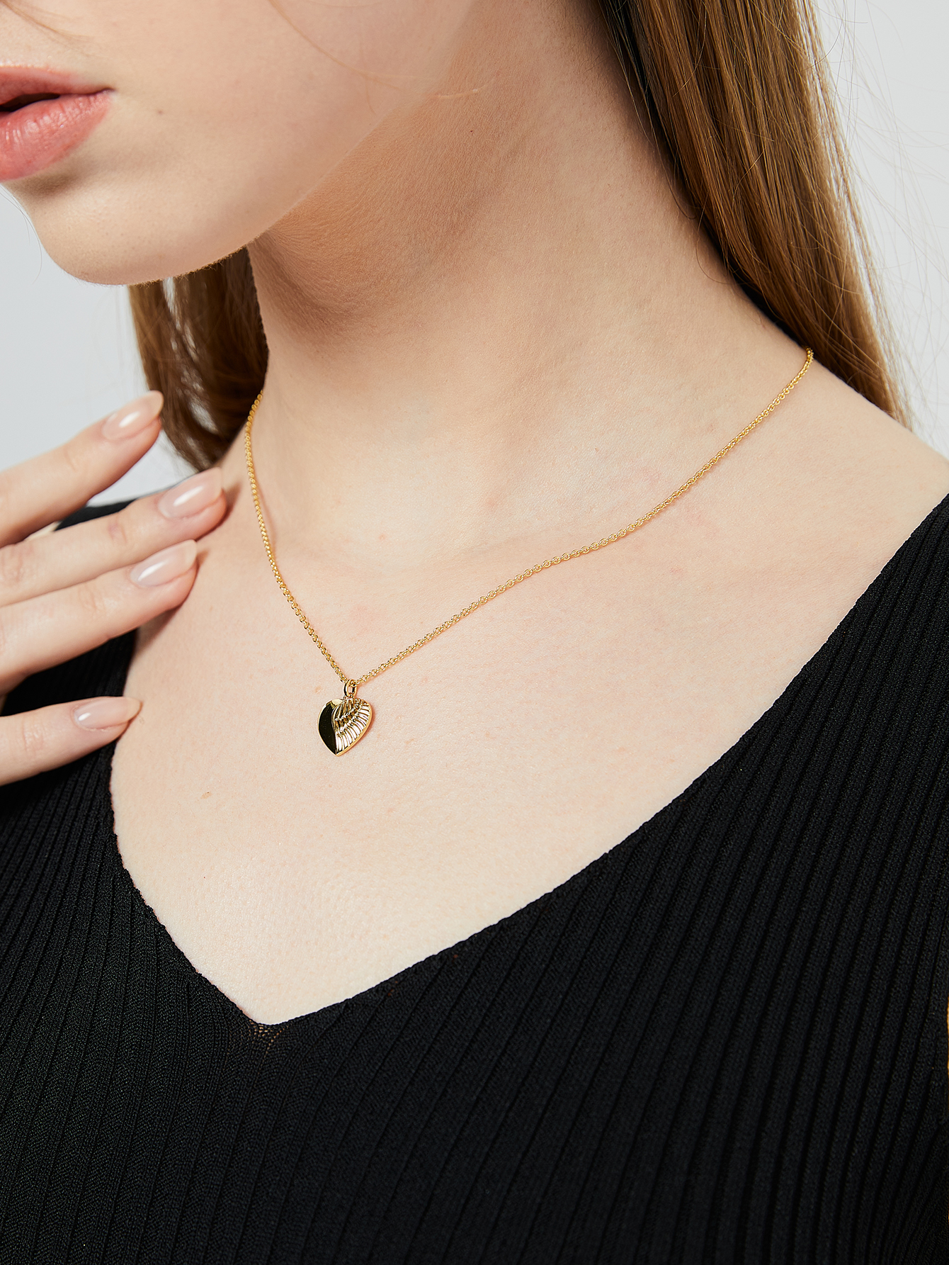 Cobre Chapados en oro de 18k Estilo Simple Perla Embutido Forma De Corazón Color Sólido Circón Collar display picture 21