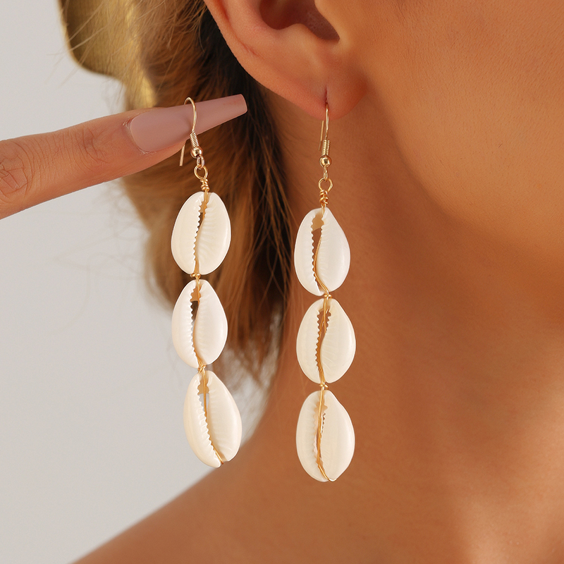 1 Pair Casual Hawaiian Vacation Shell Alloy Shell Drop Earrings display picture 1