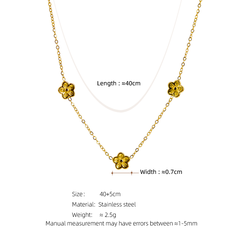 304 Stainless Steel 18K Gold Plated Pastoral Commute Plating Solid Color Pendant Necklace display picture 1