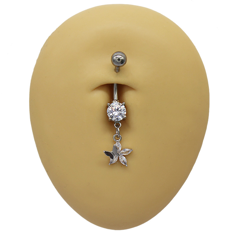 Casual Vacation Bow Knot 316 Stainless Steel  Alloy Plating Inlay Resin Rhinestones Pearl White Gold Plated Gold Plated Women's Belly Ring display picture 4