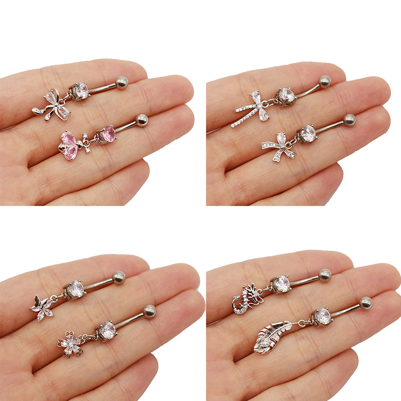 Casual Vacation Bow Knot 316 Stainless Steel  Alloy Plating Inlay Resin Rhinestones Pearl White Gold Plated Gold Plated Women's Belly Ring display picture 10