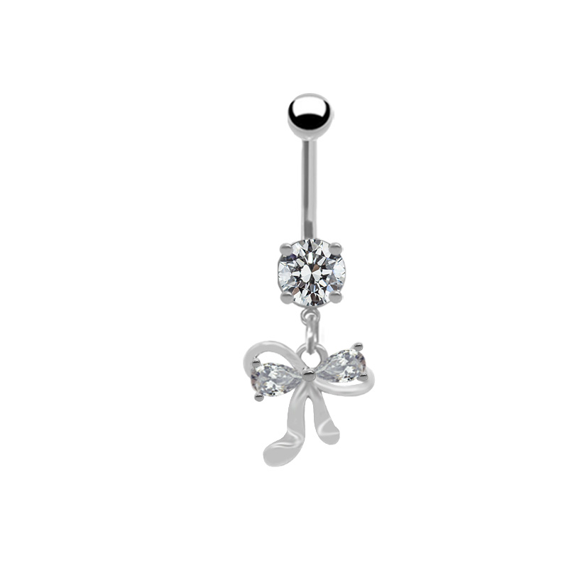 Casual Vacation Bow Knot 316 Stainless Steel  Alloy Plating Inlay Resin Rhinestones Pearl White Gold Plated Gold Plated Women's Belly Ring display picture 14
