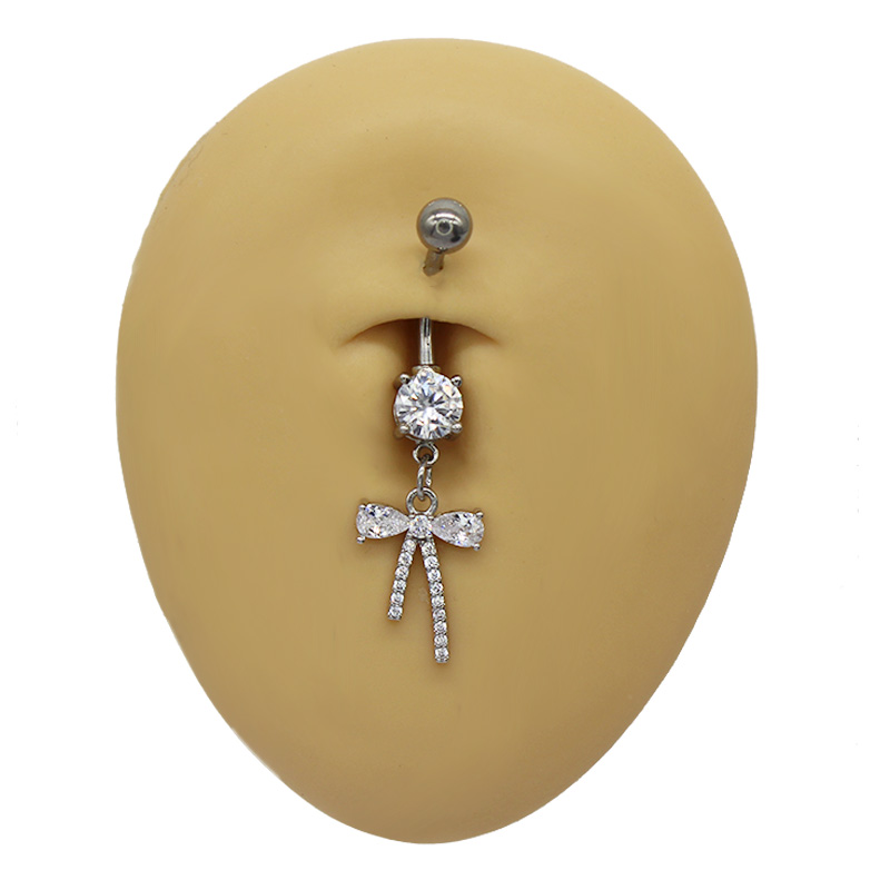 Casual Vacation Bow Knot 316 Stainless Steel  Alloy Plating Inlay Resin Rhinestones Pearl White Gold Plated Gold Plated Women's Belly Ring display picture 19