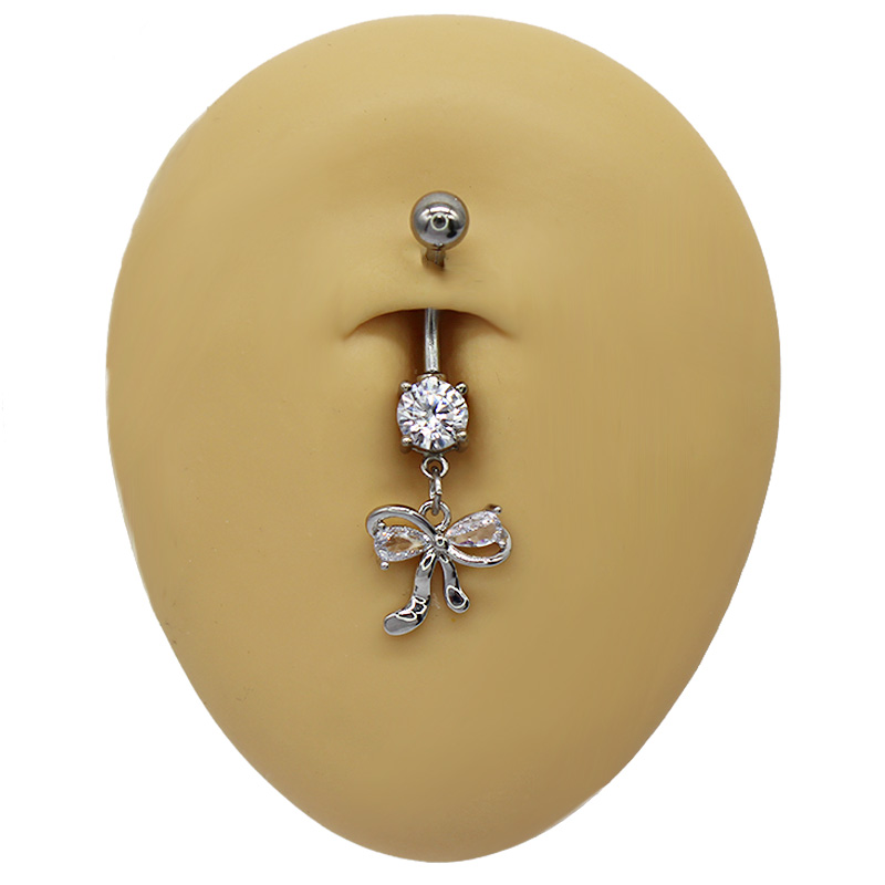 Casual Vacation Bow Knot 316 Stainless Steel  Alloy Plating Inlay Resin Rhinestones Pearl White Gold Plated Gold Plated Women's Belly Ring display picture 23