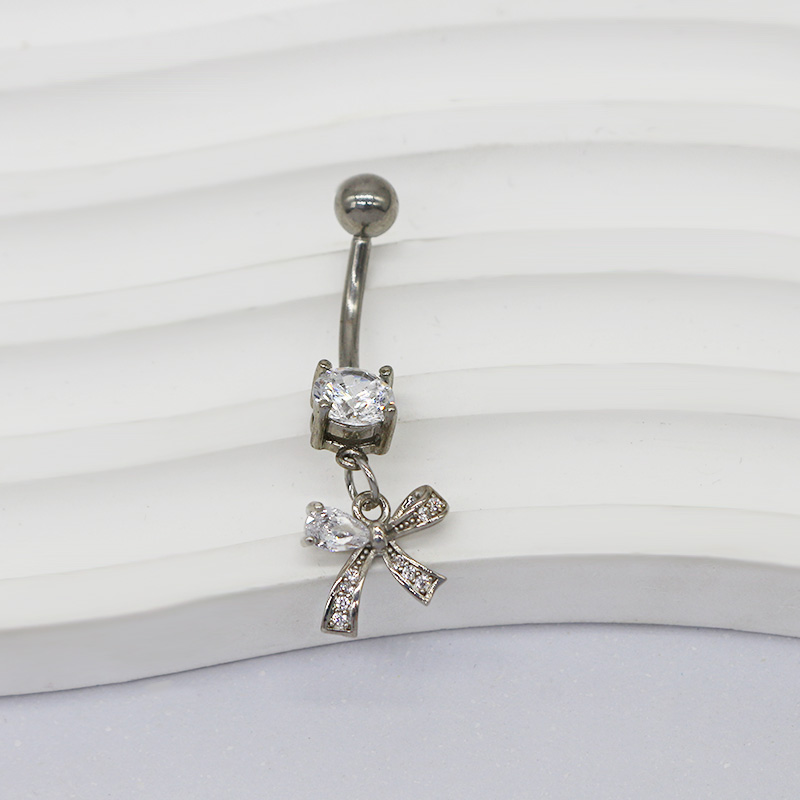 Casual Vacation Bow Knot 316 Stainless Steel  Alloy Plating Inlay Resin Rhinestones Pearl White Gold Plated Gold Plated Women's Belly Ring display picture 21
