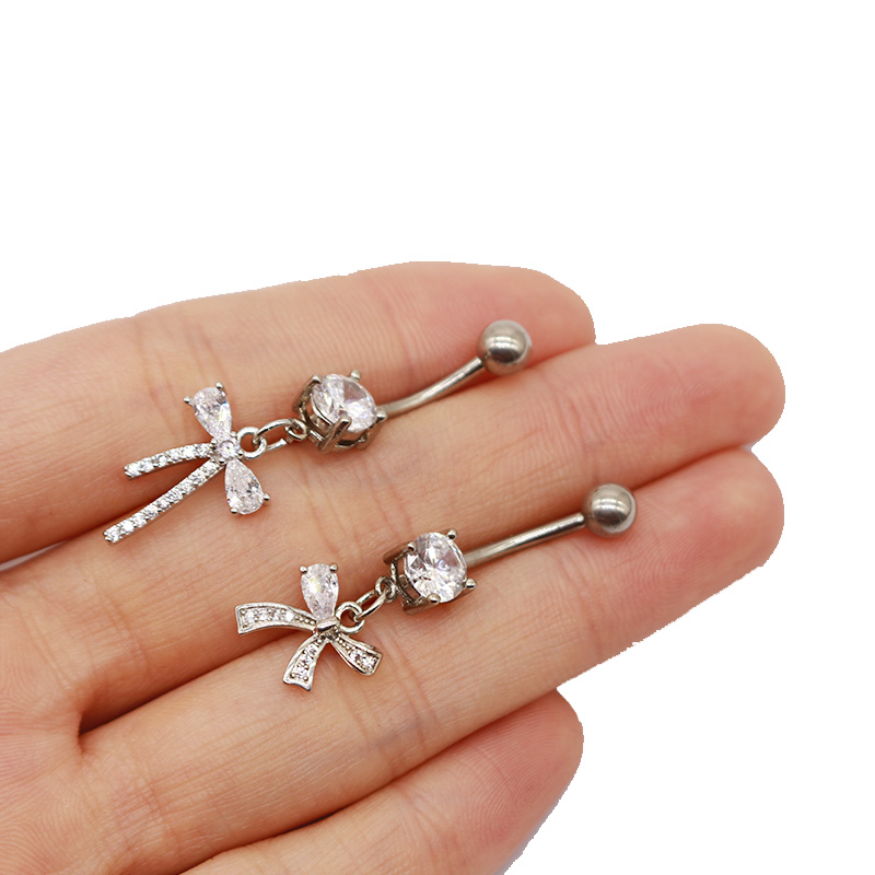 Casual Vacation Bow Knot 316 Stainless Steel  Alloy Plating Inlay Resin Rhinestones Pearl White Gold Plated Gold Plated Women's Belly Ring display picture 15