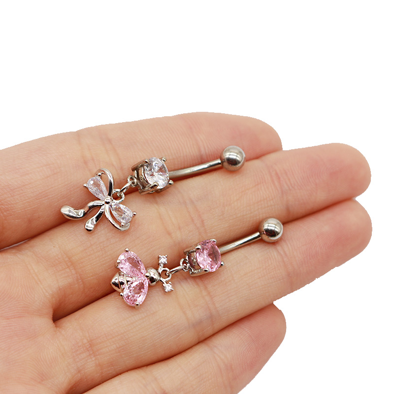 Casual Vacation Bow Knot 316 Stainless Steel  Alloy Plating Inlay Resin Rhinestones Pearl White Gold Plated Gold Plated Women's Belly Ring display picture 33