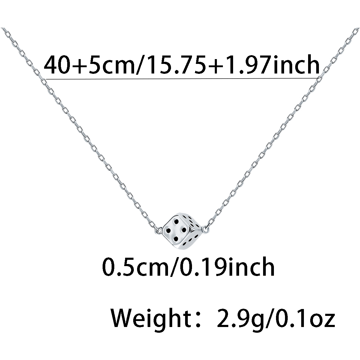 Sterling Silver White Gold Plated Elegant Lady Streetwear Epoxy Plating Geometric Dice Earrings Necklace display picture 2