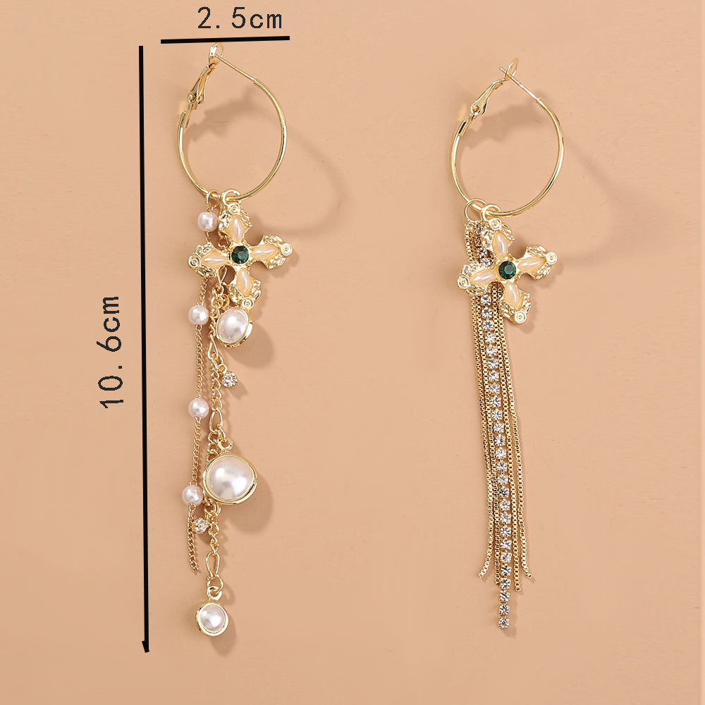 1 Pair Elegant Luxurious Flower Inlay Artificial Pearl Resin Copper Artificial Pearls Drop Earrings display picture 1