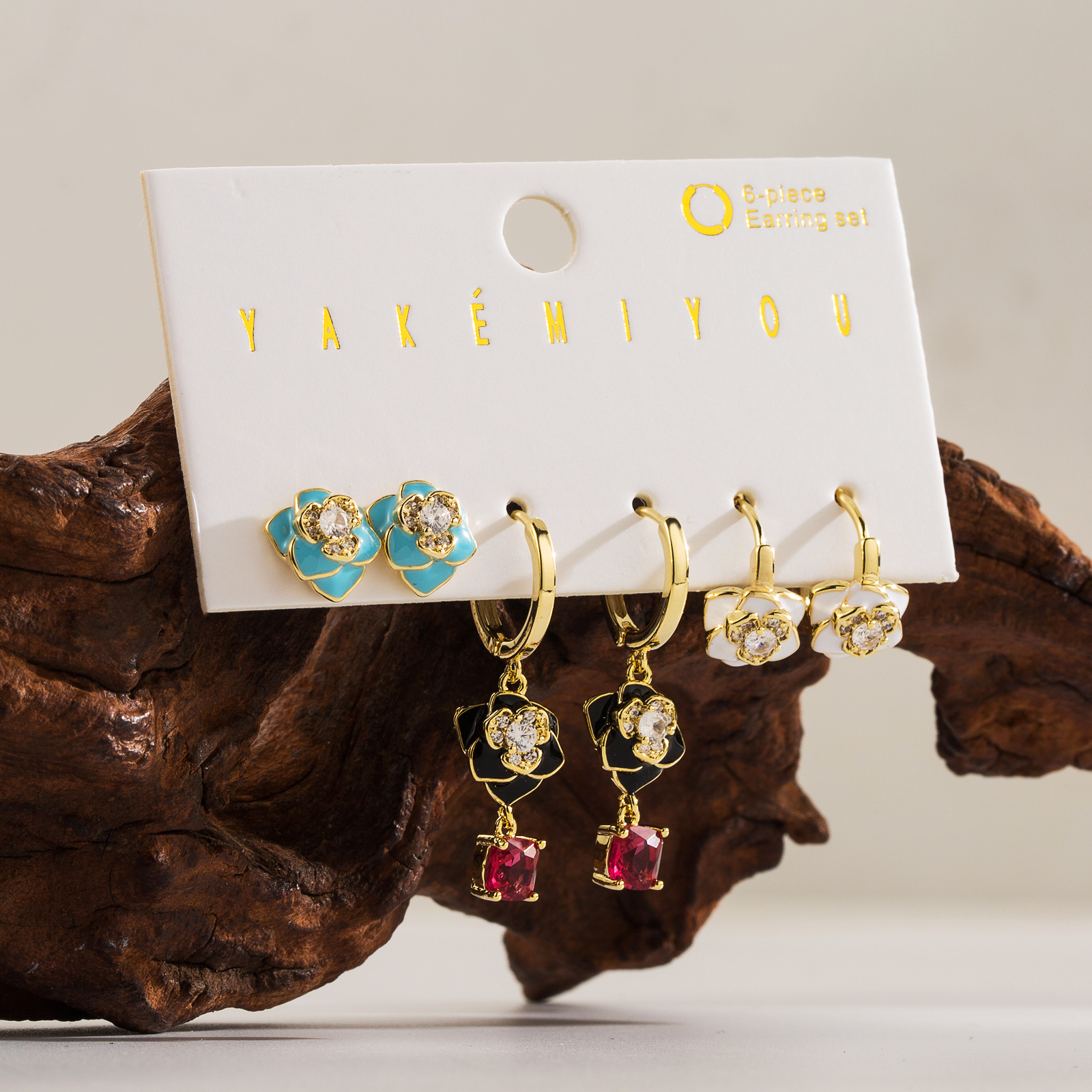 Copper 14K Gold Plated Yakemiyou Sweet Commute Inlay Cherry Flower Butterfly Acrylic Artificial Pearls Zircon Drop Earrings display picture 2