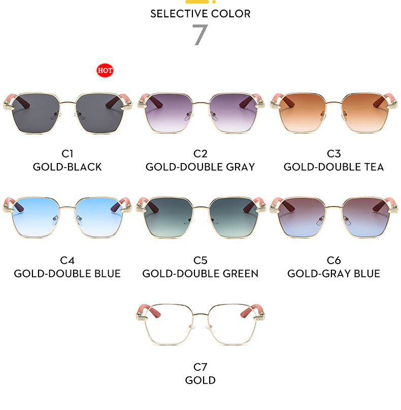 Hip-Hop Color Block Ac Square Full Frame Women's Sunglasses display picture 5