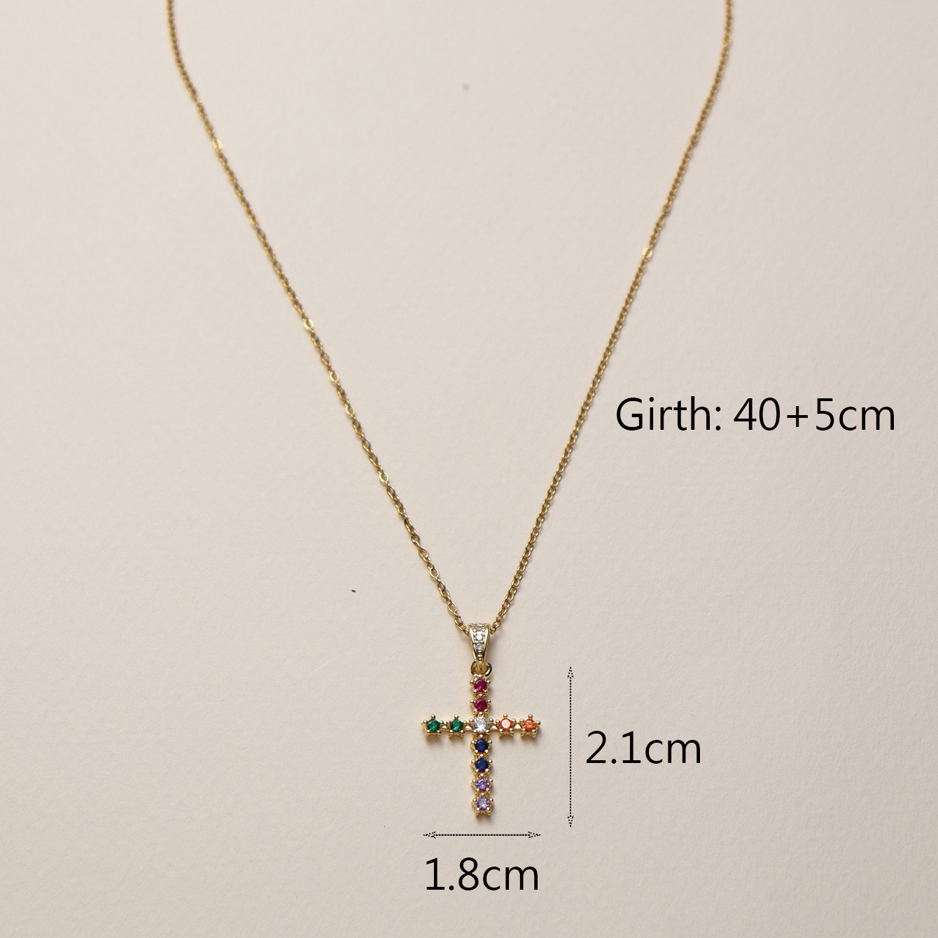 Kupfer 18 Karat Vergoldet Einfacher Stil Klassischer Stil Inlay Kreuzen Zirkon Halskette Mit Anhänger display picture 13