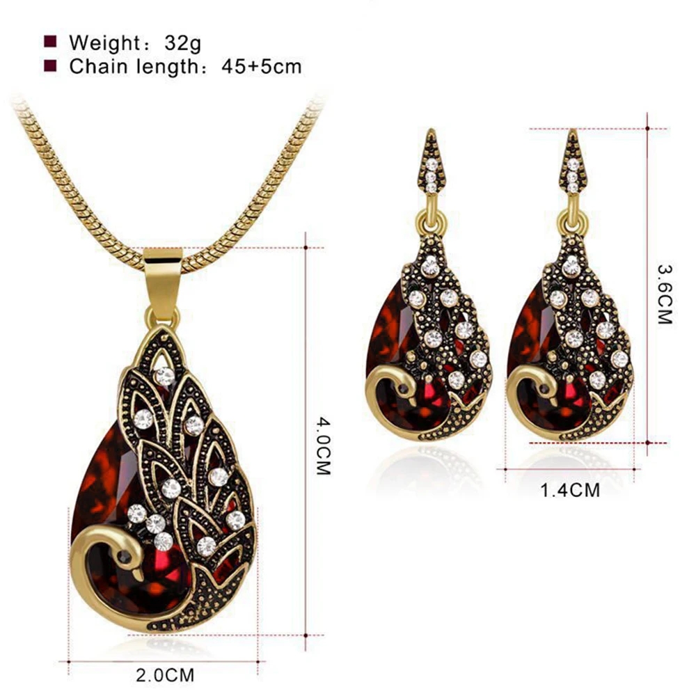 Casual Simple Style Peacock Water Droplets Gold Plated Alloy Crystal Alloy Wholesale Jewelry Set display picture 2