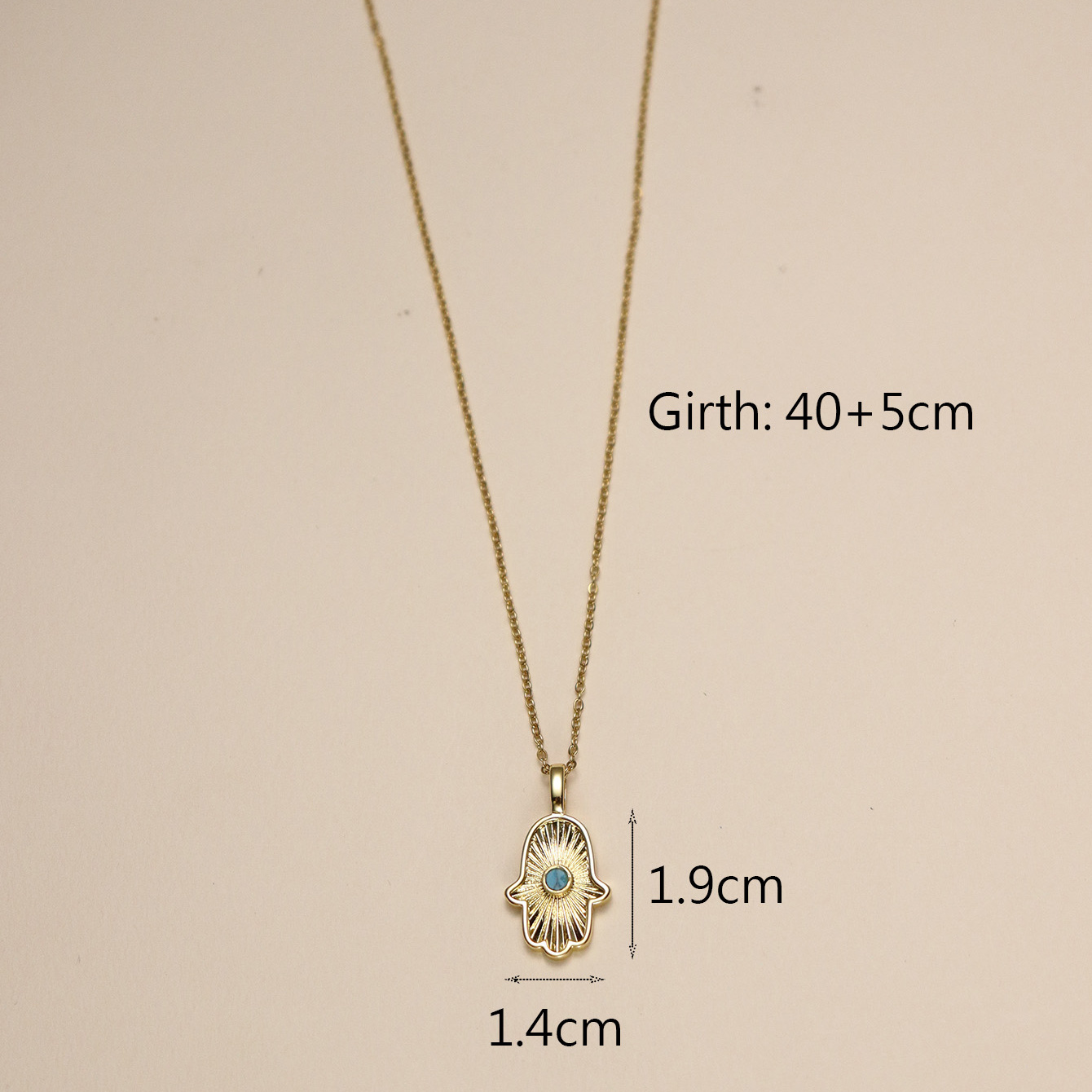 Wholesale IG Style Classic Style Triangle Palm Eye Copper Inlay 18K Gold Plated Natural Stone Zircon Pendant Necklace display picture 5
