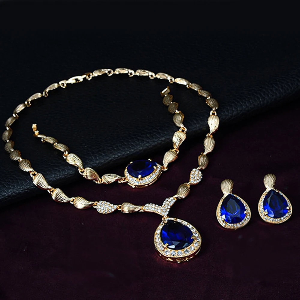 Casual Simple Style Peacock Water Droplets Gold Plated Alloy Crystal Alloy Wholesale Jewelry Set display picture 8