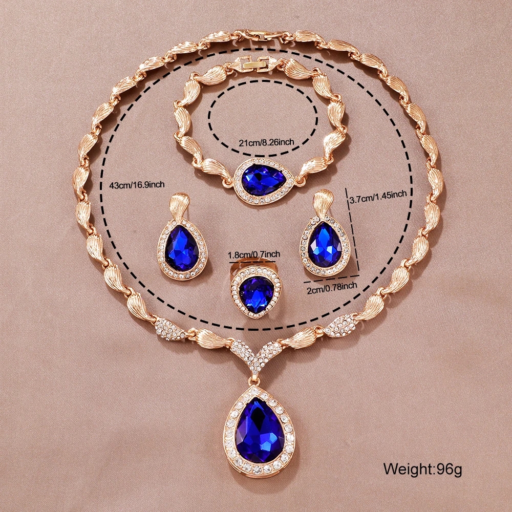 Casual Simple Style Peacock Water Droplets Gold Plated Alloy Crystal Alloy Wholesale Jewelry Set display picture 12
