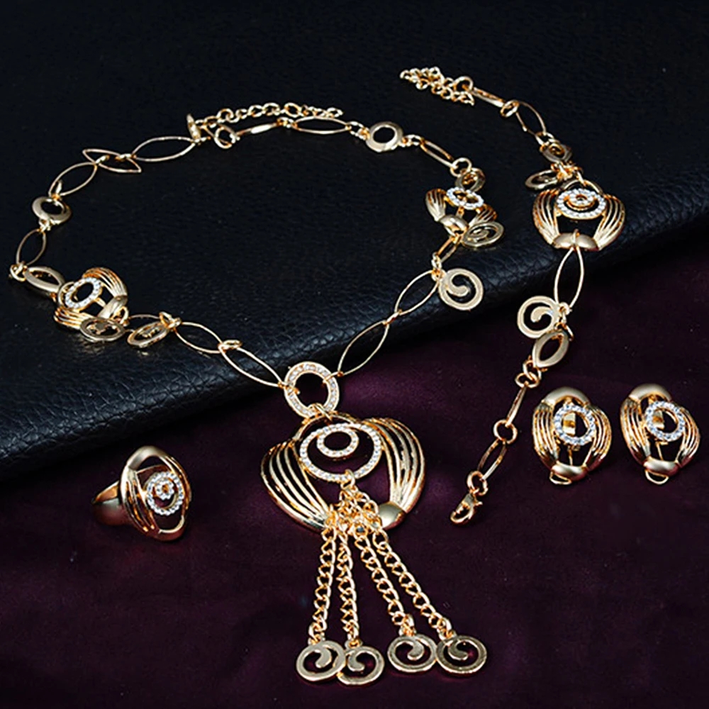 Casual Simple Style Peacock Water Droplets Gold Plated Alloy Crystal Alloy Wholesale Jewelry Set display picture 14