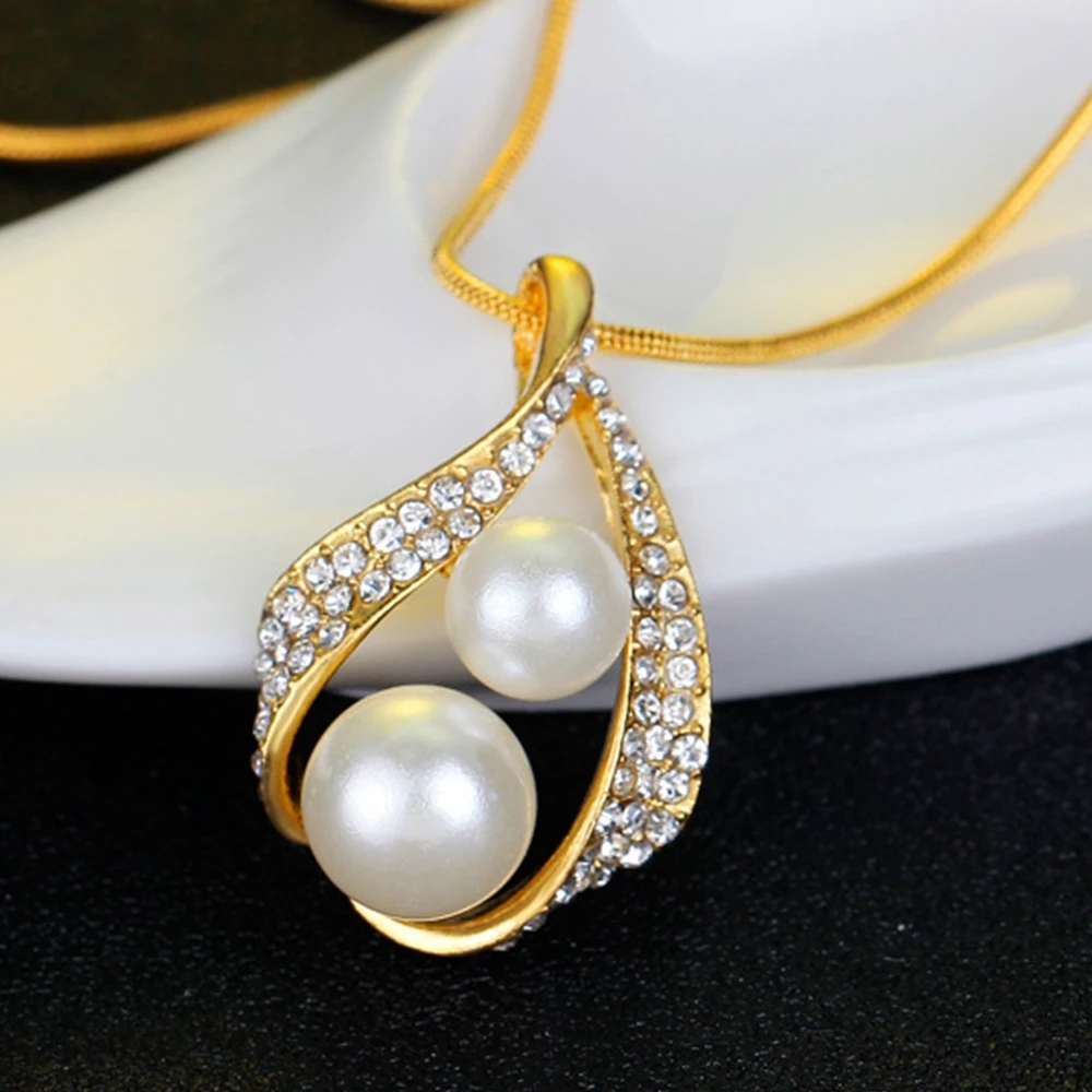 Casual Hip-Hop Luxurious Geometric Heart Shape Crown Gold Plated Artificial Pearls Crystal Alloy Wholesale Jewelry Set display picture 3