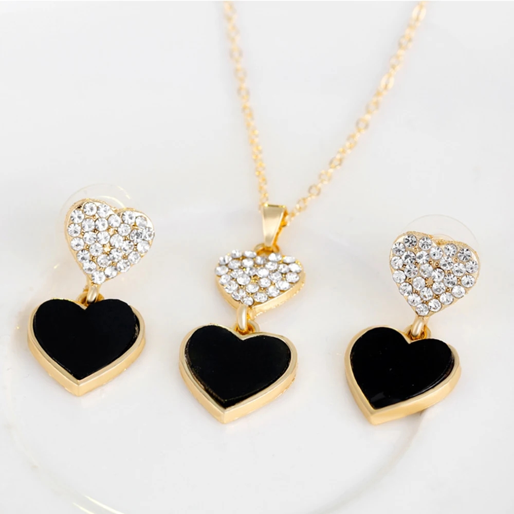 Casual Hip-Hop Luxurious Geometric Heart Shape Crown Gold Plated Artificial Pearls Crystal Alloy Wholesale Jewelry Set display picture 29
