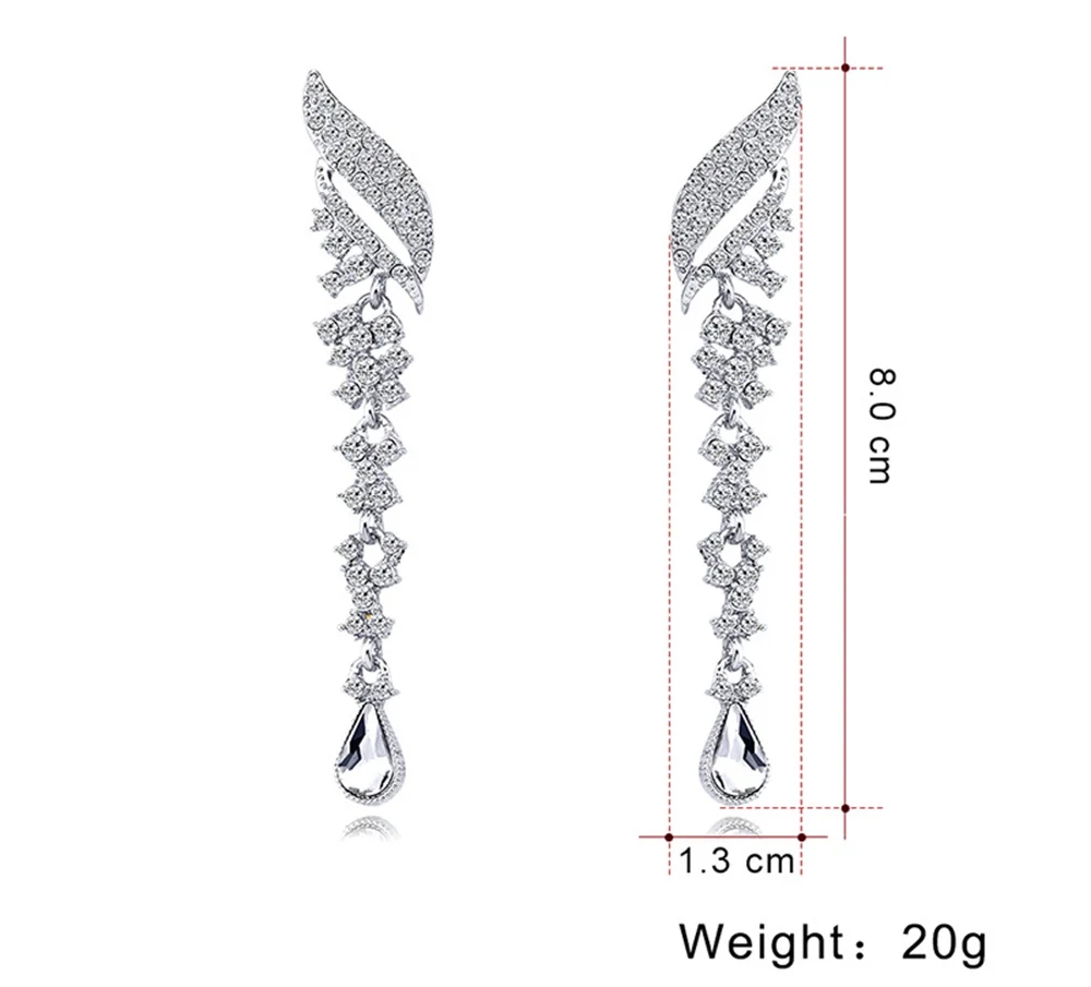 1 Pair Elegant Business Shiny Tassel Inlay Alloy Crystal Rhinestones Gold Plated Drop Earrings display picture 6