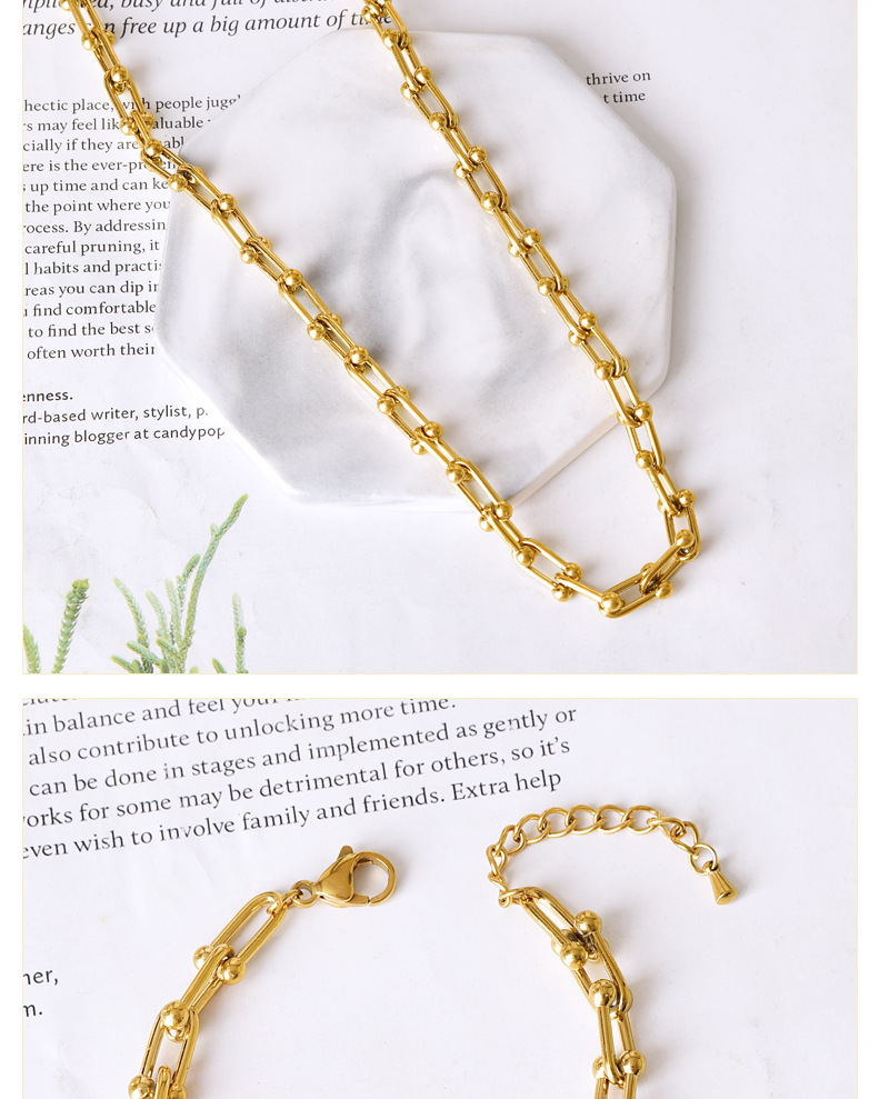 Acier Au Titane Style Simple Placage Chaîne Forme En U Bracelets Des Boucles D'Oreilles Collier display picture 1