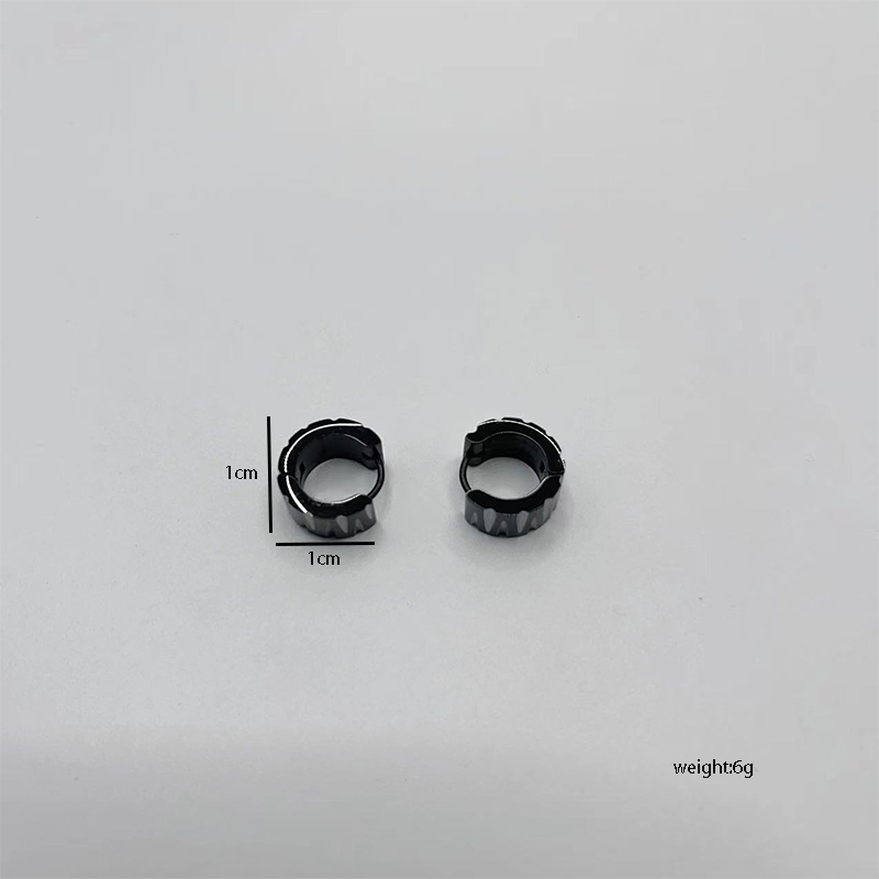 1 Pair Simple Style Classic Style Solid Color 316 Stainless Steel  Black Plated Earrings display picture 5