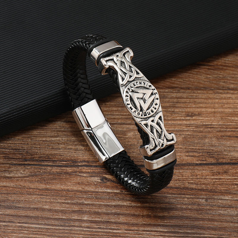 Gothic Retro Symbol Pu Leather Men's Bangle display picture 5