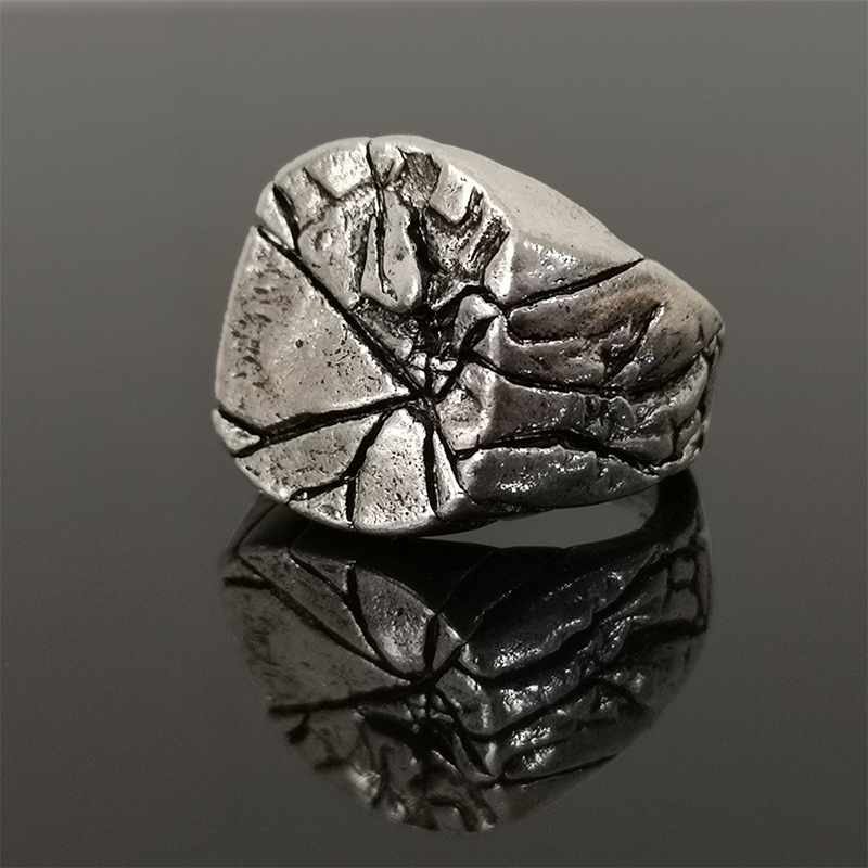 Classical Gothic Rock Crack Alloy Plating Silver Plated Men's Rings display picture 6